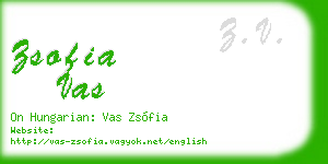 zsofia vas business card